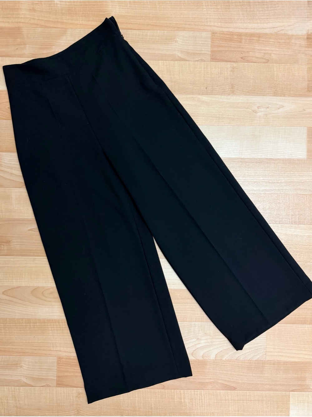 Zara Black High Waist Wide Leg Trouser Pants | Size S